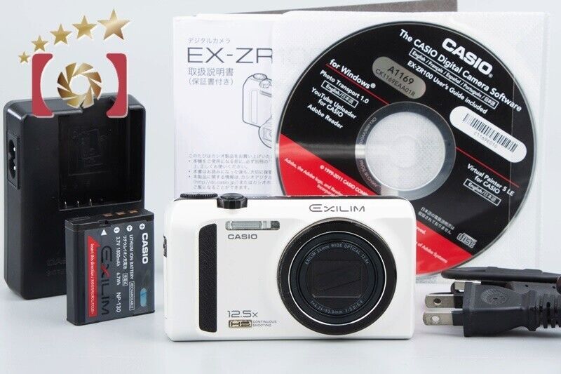 Casio HIGH SPEED EXILIM EX-ZR100 White 12.1 MP Digital Camera