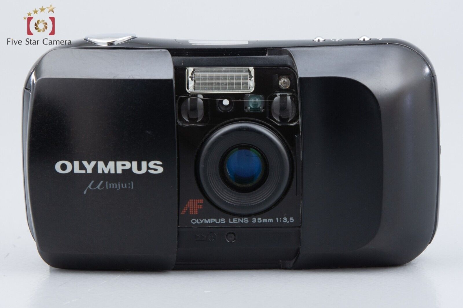 Very Good!! Olympus μ[mju:] Black 35mm Point & Shoot Film Camera