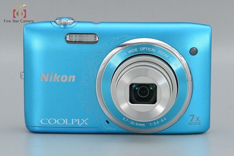 Excellent!! Nikon COOLPIX S3500 Oriental Blue 20.0 MP Digital Camera