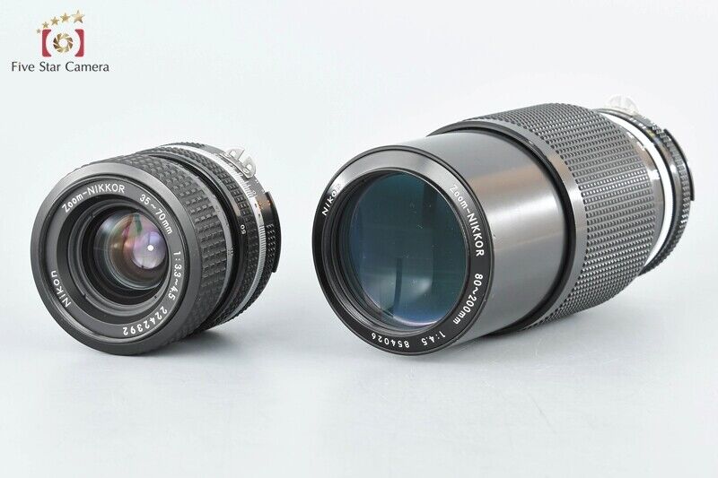 【20％OFF】Nikon Ai-S NIKKOR 35-70mm f/3.3-4.5 + Ai Zoom NIKKOR 80-200mm f/4.5