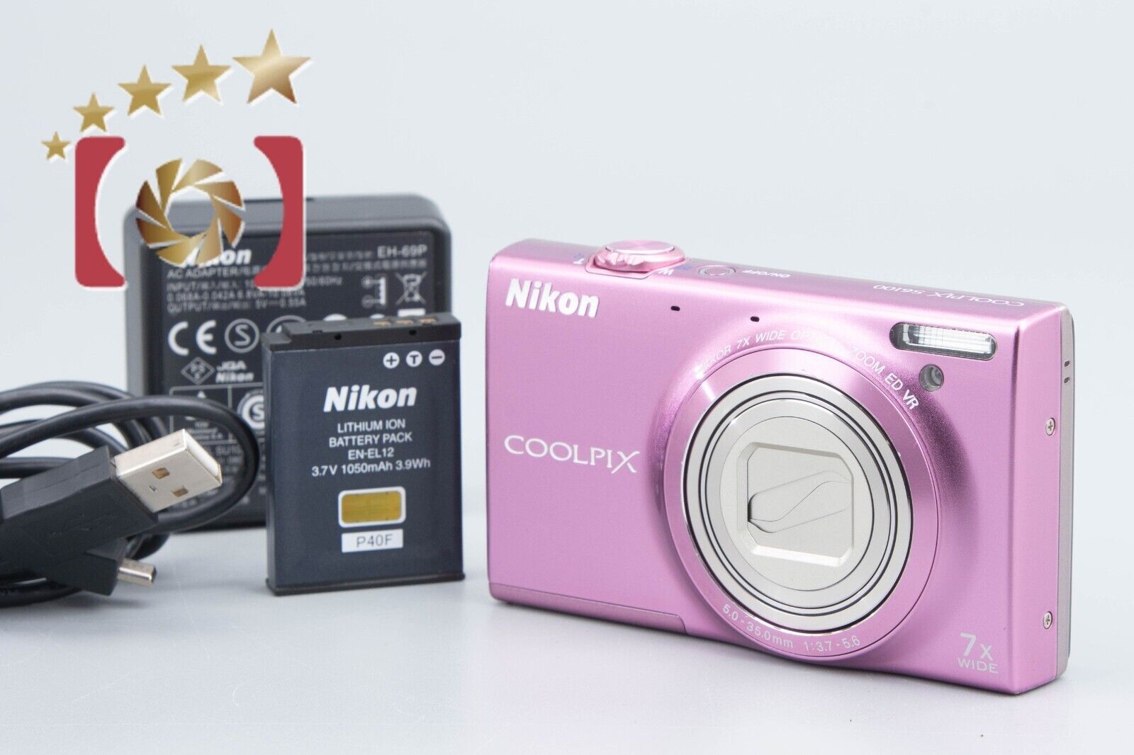 Very Good!! Nikon COOLPIX S6100 Gloss Pink 16.0 MP Digital Camera
