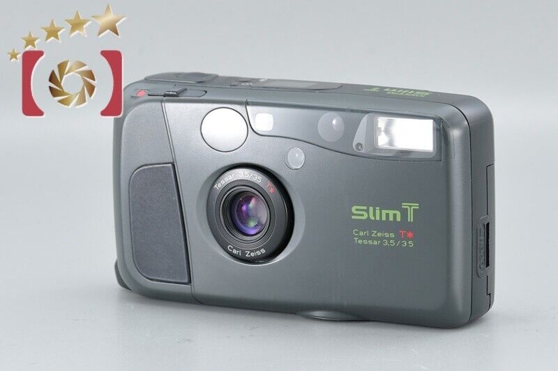 Very Good!! KYOCERA Slim T* Green 35mm Point & Shoot Film Camera