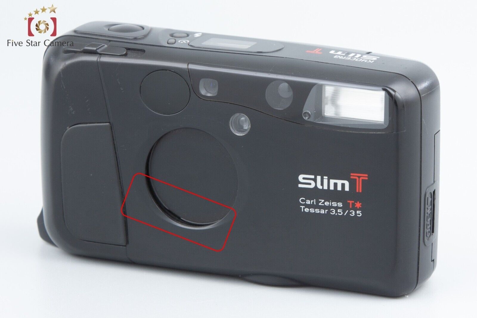 Very Good!! Kyocera Slim T Black 35mm Point & Shoot Film Camera