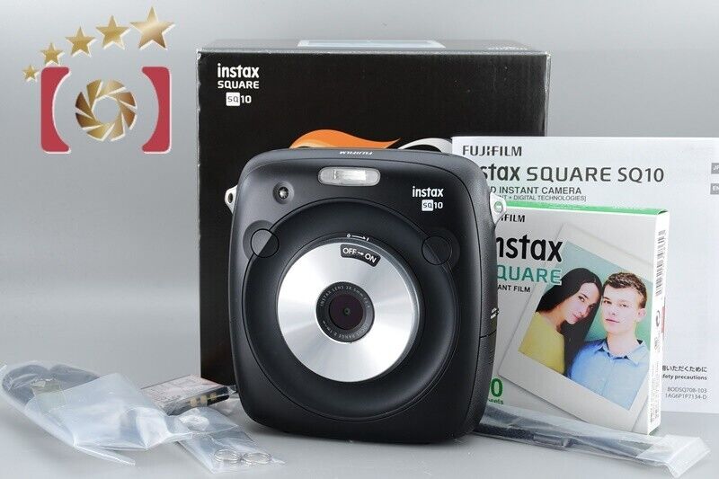 Mint!! FUJIFILM instax SQUARE SQ10 Black Instant Film Camera w/Box