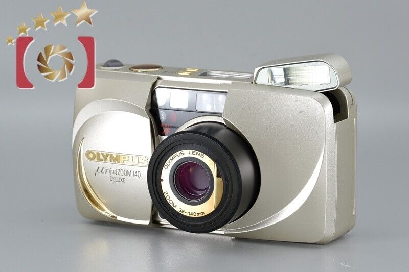 Very Good!! Olympus μ[mju:] ZOOM 140 Deluxe Point & Shoot 35mm Film camera