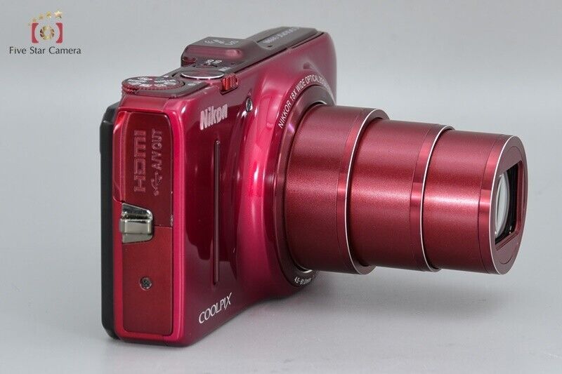 Very Good!! Nikon COOLPIX S9300 Imperial Red 16.2 MP Digital Camera