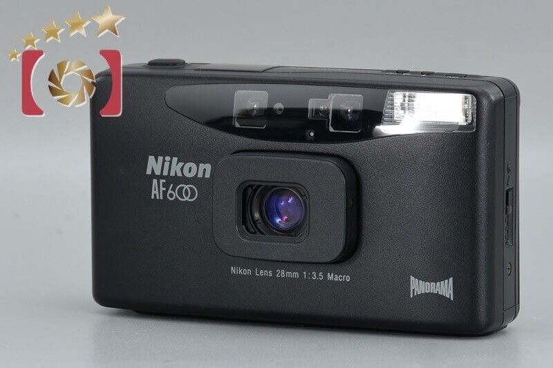 Very Good!! Nikon AF600 Black 35mm Point & Shoot Film Camera
