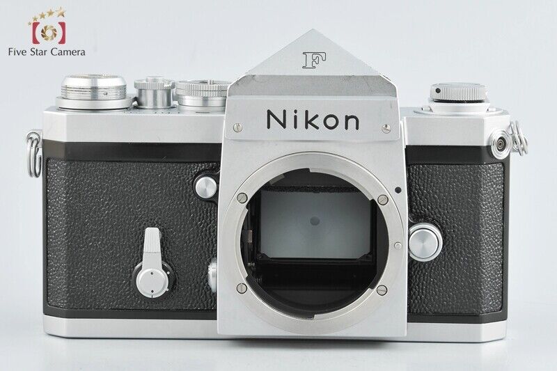 Very Good!! Nikon F Eye Level Silver Mid Model 35mm SLR Film Camera Body