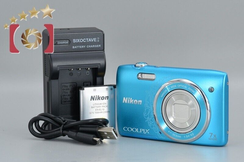 Excellent!! Nikon COOLPIX S3500 Oriental Blue 20.0 MP Digital Camera