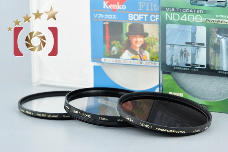 Kenko ND400 77mm + PRO1D Pro Softon A (W) 77mm + SOFT CROSS 77mm Lens filter