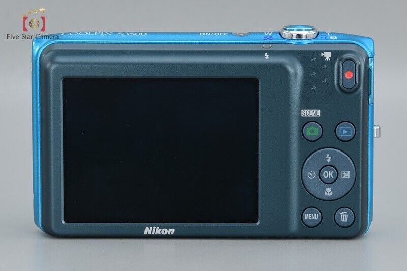 Excellent!! Nikon COOLPIX S3500 Oriental Blue 20.0 MP Digital Camera