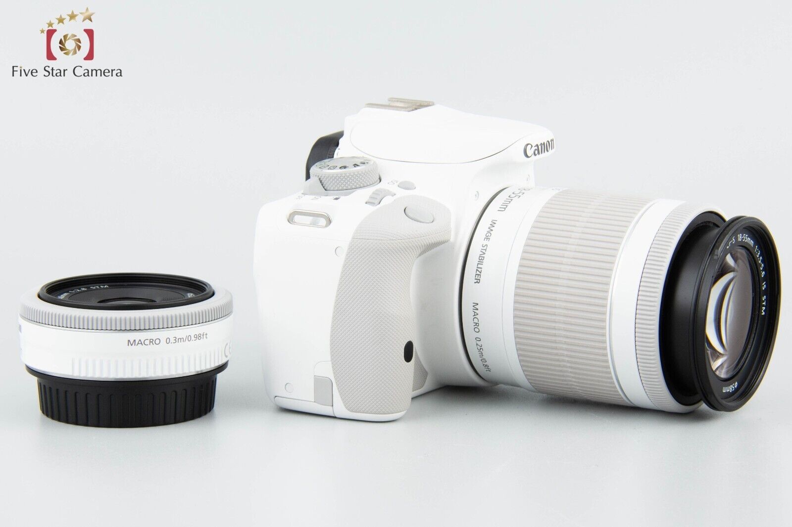 "Count 2,019" Canon EOS Kiss X7 / Rebel SL1 / 100D White 18.0 MP 18-55 40 Lenses