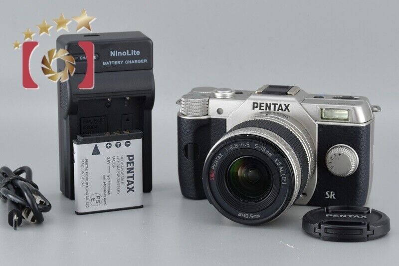 "Count 682" Excellent!! PENTAX Q10 Silver 12.4 MP Digital Camera 5-15mm Lens Kit