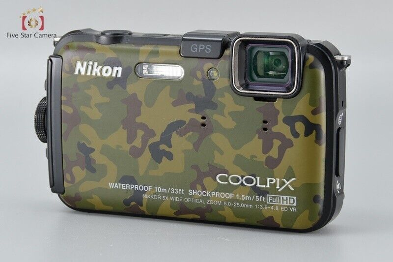 Very Good!! Nikon COOLPIX AW100 Forest Camouflage 16.0 MP Digital Camera