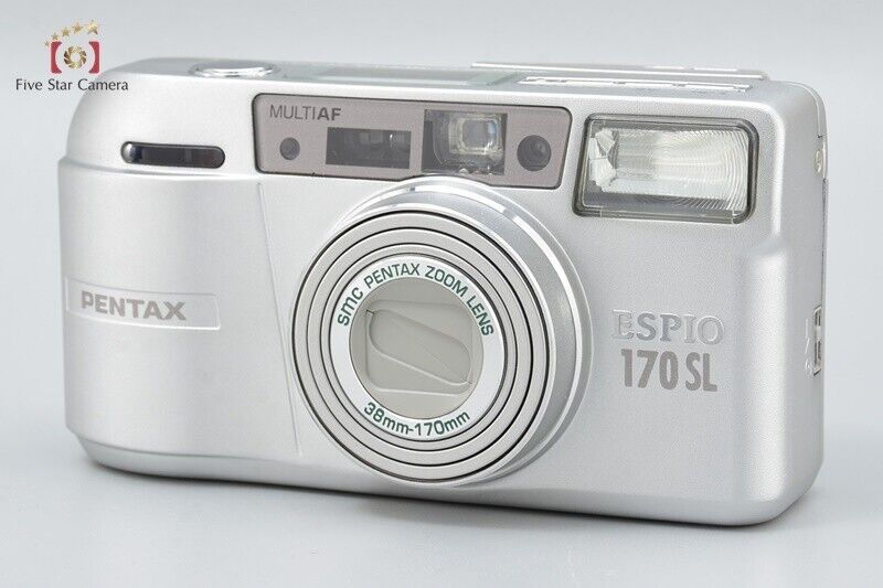 Excellent!! PENTAX ESPIO 170SL Silver 35mm Point & Shoot Film Camera