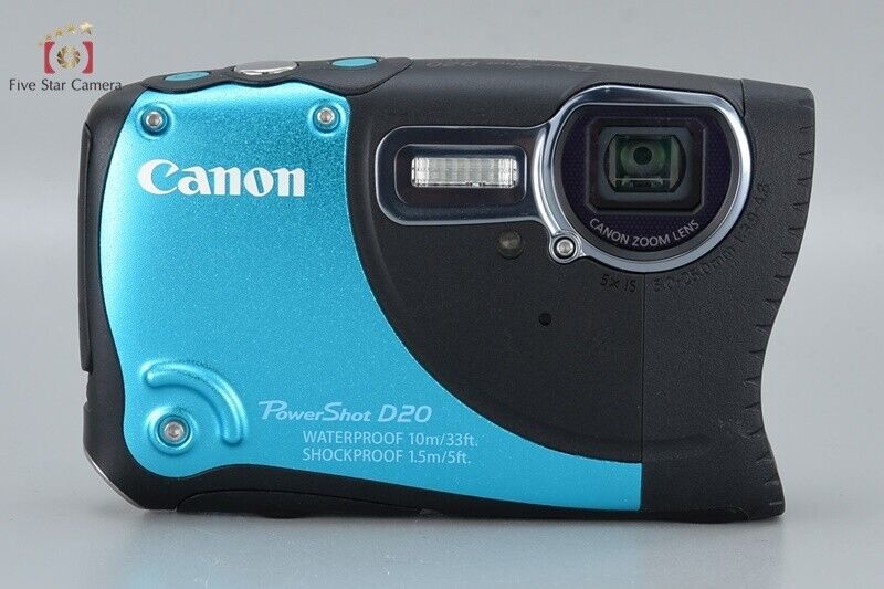 Canon PowerShot D20 Blue 12.1 MP Waterproof Digital Camera w/Box