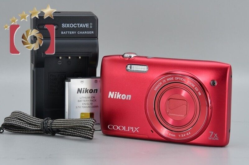 Near Mint!! Nikon COOLPIX S3500 Rasberry Red 20.0 MP Digital Camera