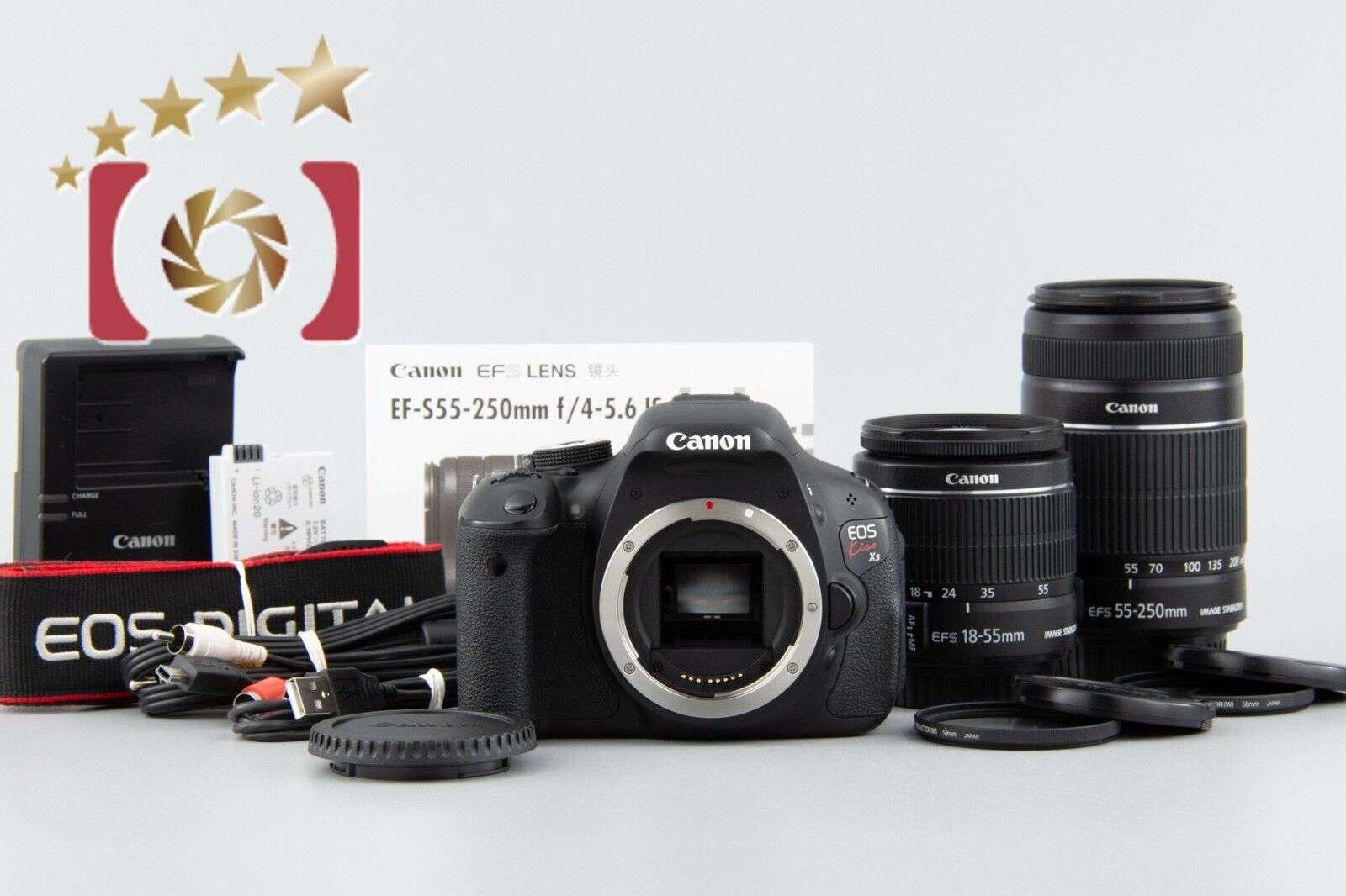 "Count 3,966" Canon EOS Kiss X5 / Rebel T3i / 600D 18.0 MP 18-55 55-250 Lenses