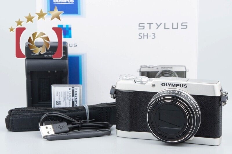 Mint!! Olympus Stylus SH-3 Silver 16.0 MP Digital Camera w/ Box