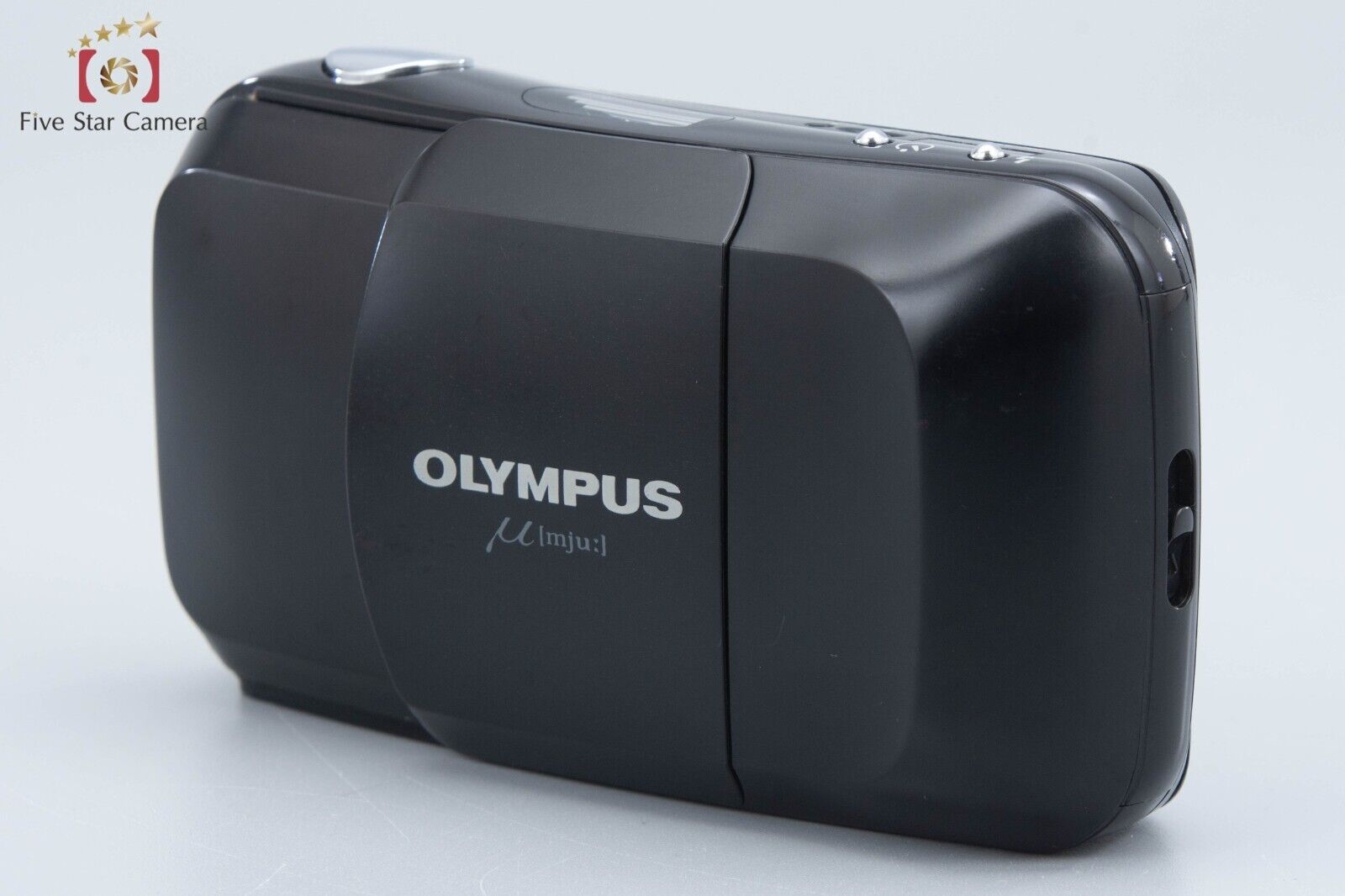Very Good!! Olympus μ[mju:] Black 35mm Point & Shoot Film Camera w/ Box