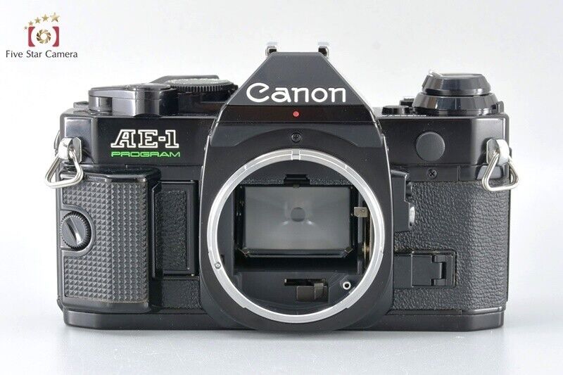 Very Good!! Canon AE-1 PROGRAM Black 35mm SLR Film Camera Body