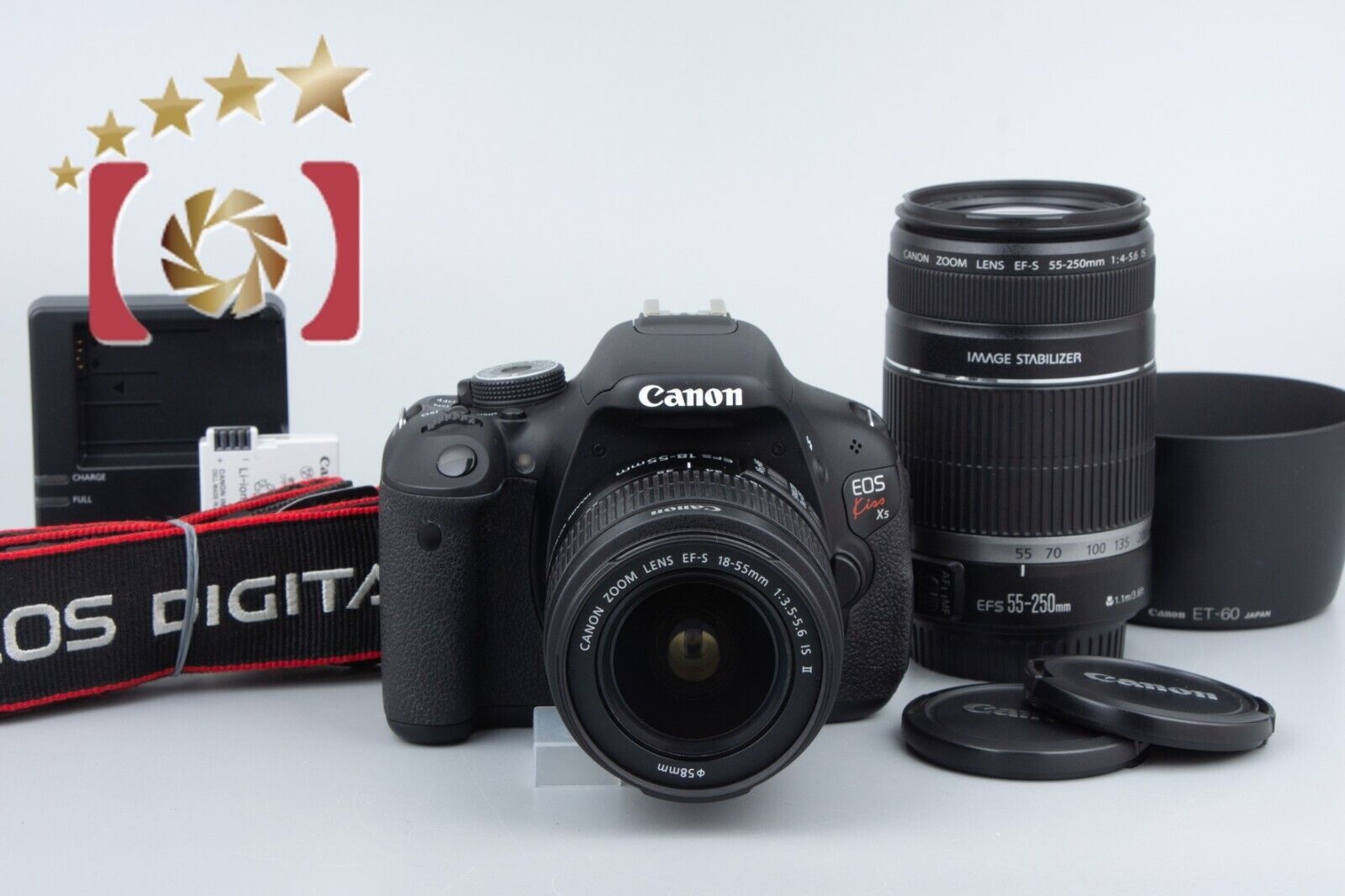 "Count 4,845" Canon EOS Kiss X5 / Rebel T3i / 600D 18.0 MP 18-55 55-250 Lenses