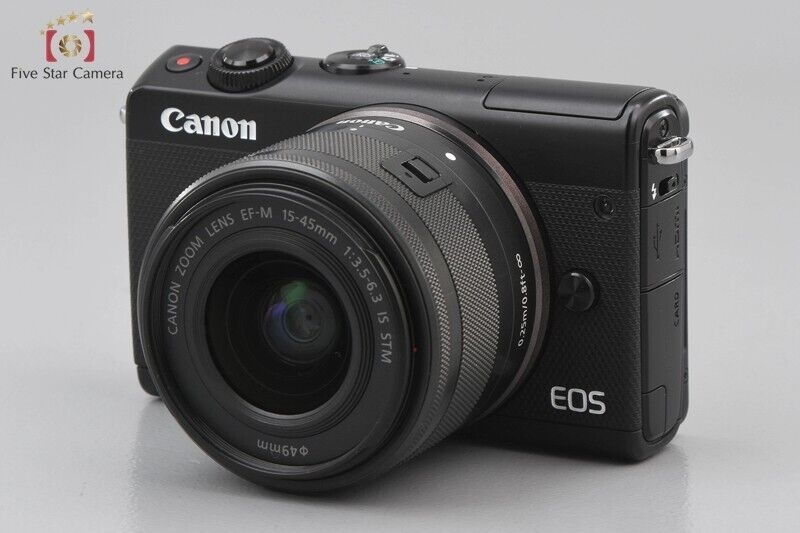 Excellent!! Canon EOS M100 Black 24.2 MP DSLR EF-M 15-45 55-200 Lens Kit