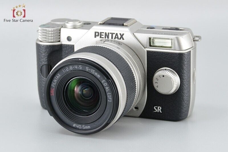 "Count 1,435" PENTAX Q10 Silver 12.4 MP Digital Camera Double Lens Kit